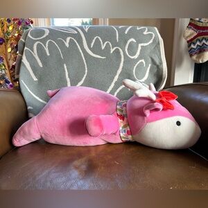 Pillowfort Pink and White Weighted Stuffed Deer - NWT